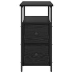 Bedside Cabinet Black oak 30 x 60 x 60 cm Engineered wood