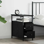 Bedside Cabinet 2 pcs Black oak 30 x 60 x 60 cm Engineered wood