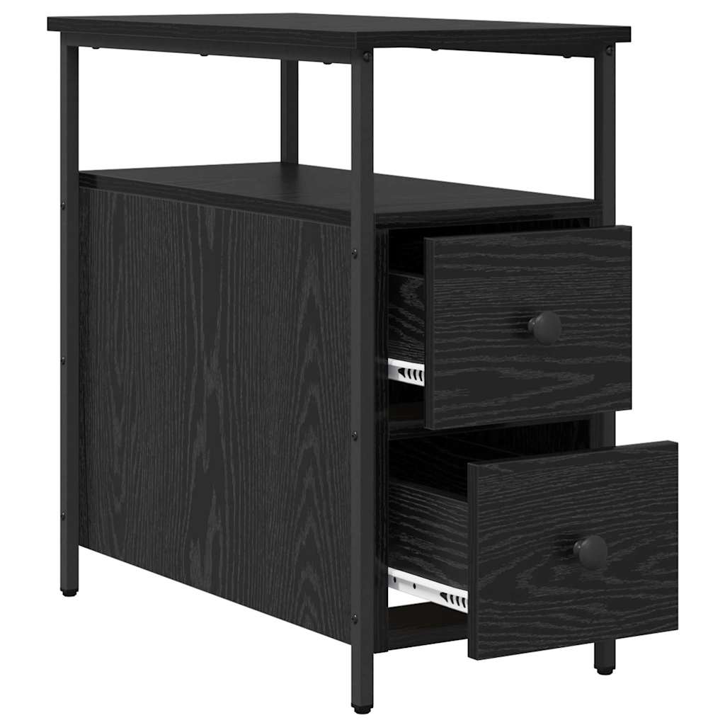 Bedside Cabinet 2 pcs Black oak 30 x 60 x 60 cm Engineered wood