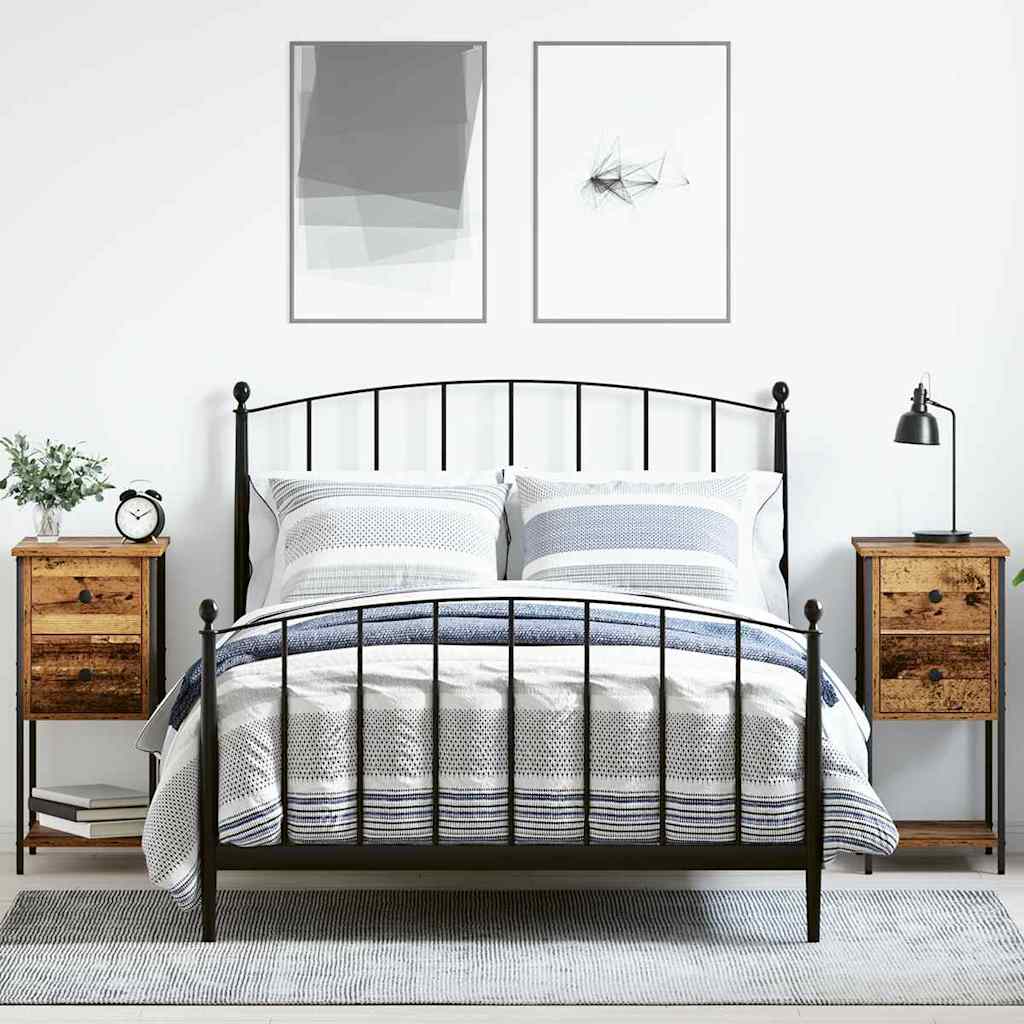 Bedside Cabinet 2 pcs Old wood 32 x 42 x 70 cm Engineered wood