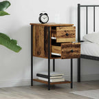 Bedside Cabinet 2 pcs Old wood 32 x 42 x 70 cm Engineered wood