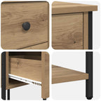 Bedside Cabinet with Drawer 2 pcs Artisan oak 32 x 42 x 70 cm