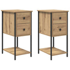 Bedside Cabinet with Drawer 2 pcs Artisan oak 32 x 42 x 70 cm