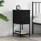 Bedside Cabinet Black oak 32 x 42 x 70 cm Engineered wood