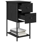Bedside Cabinet Black oak 32 x 42 x 70 cm Engineered wood