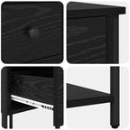 Bedside Cabinet 2 pcs Black oak 32 x 42 x 70 cm Engineered wood