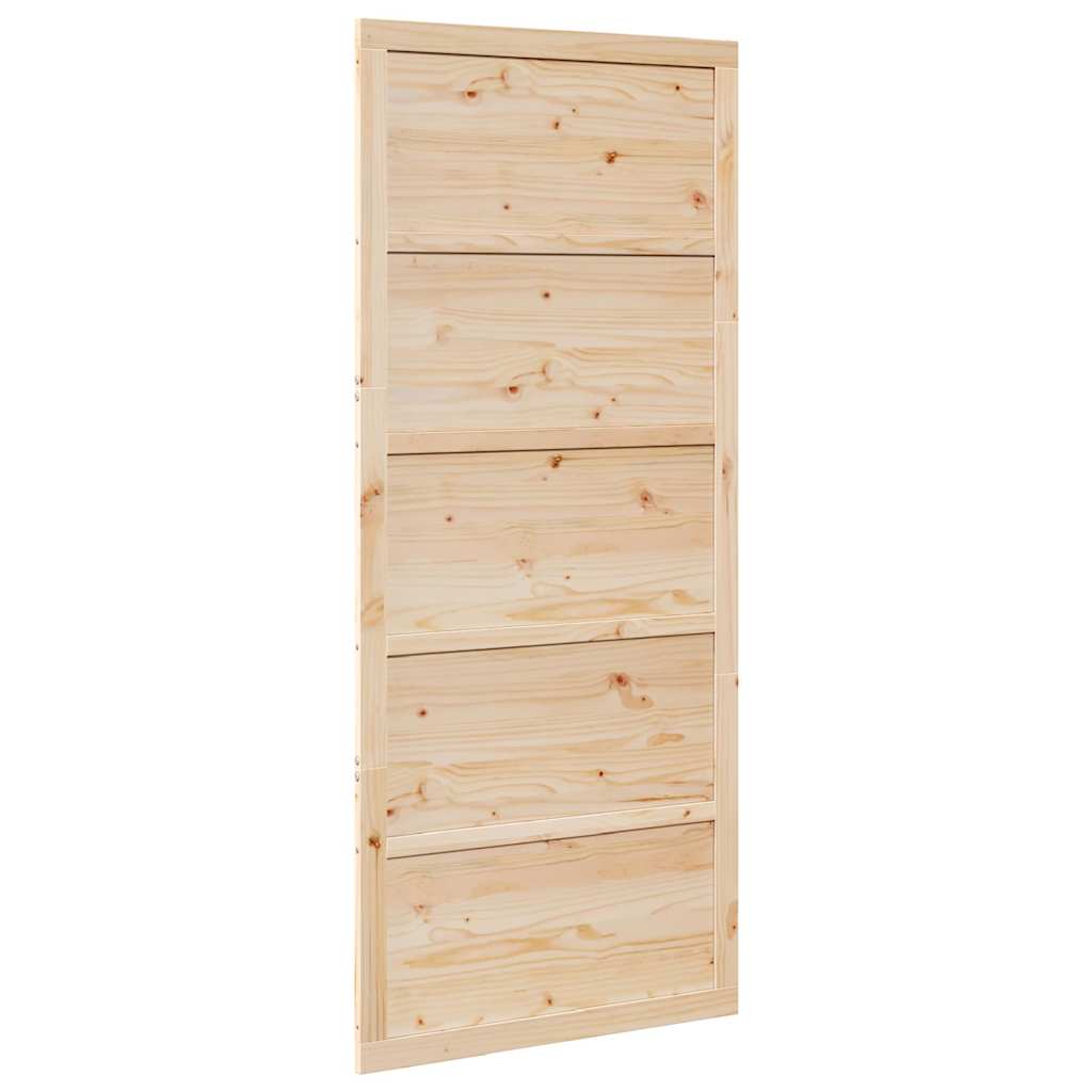 Barn Door Natural 90 x 2.5 x 208 cm Solid Pine Wood