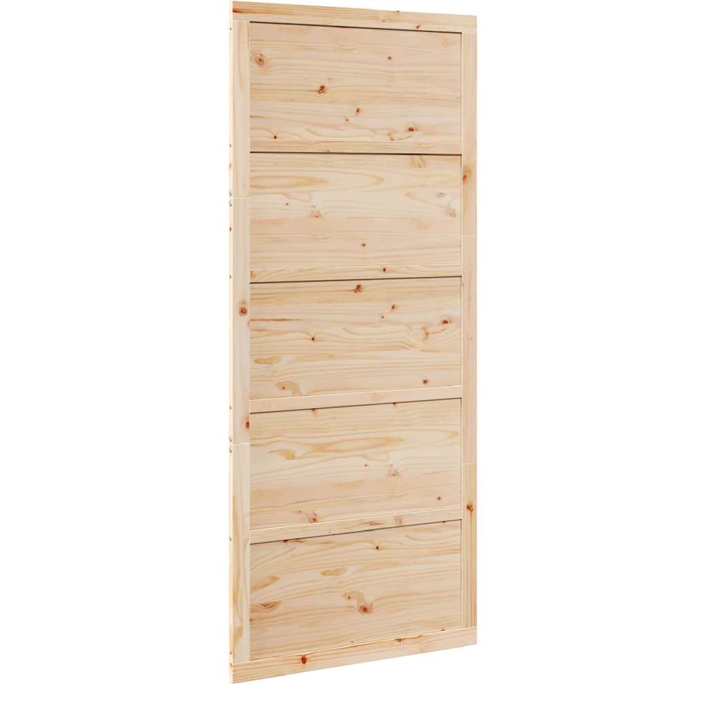 Barn Door Natural 90 x 2.5 x 208 cm Solid Pine Wood