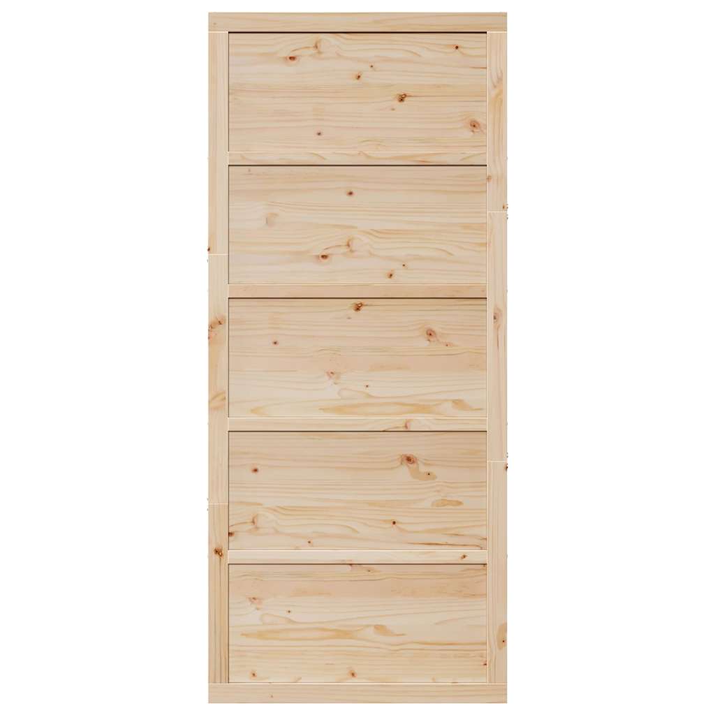 Barn Door Natural 90 x 2.5 x 208 cm Solid Pine Wood