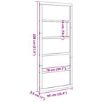 Barn Door Natural 90 x 2.5 x 208 cm Solid Pine Wood