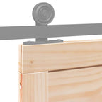 Barn Door Natural 80 x 2.5 x 208 cm Solid Pine Wood