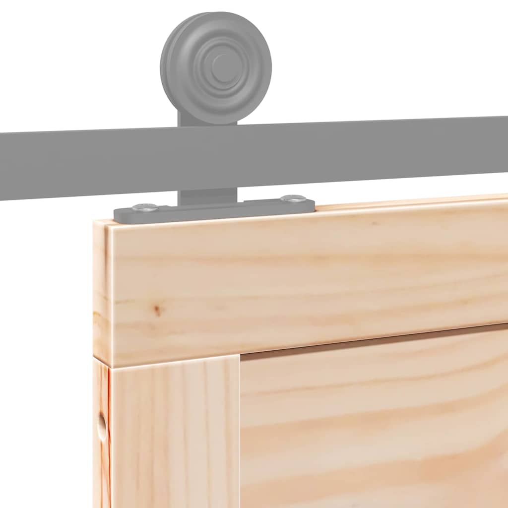 Barn Door Natural 80 x 2.5 x 208 cm Solid Pine Wood