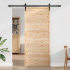 Barn Door Natural 80 x 2.5 x 208 cm Solid Pine Wood