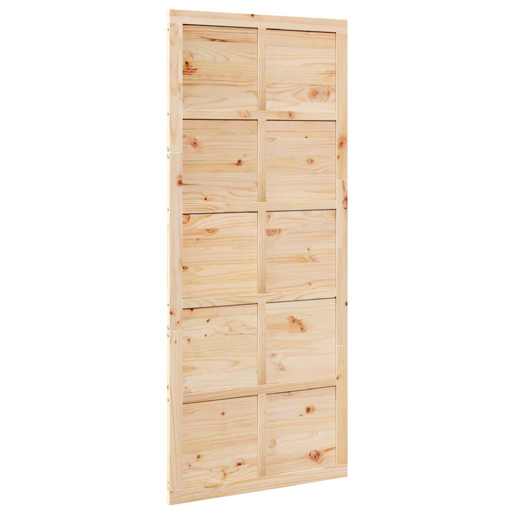 Barn Door Brown 90 x 2.5 x 208 cm Solid Pine Wood