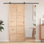Barn Door Brown 90 x 2.5 x 208 cm Solid Pine Wood