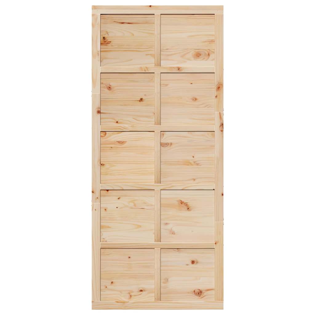 Barn Door Brown 90 x 2.5 x 208 cm Solid Pine Wood