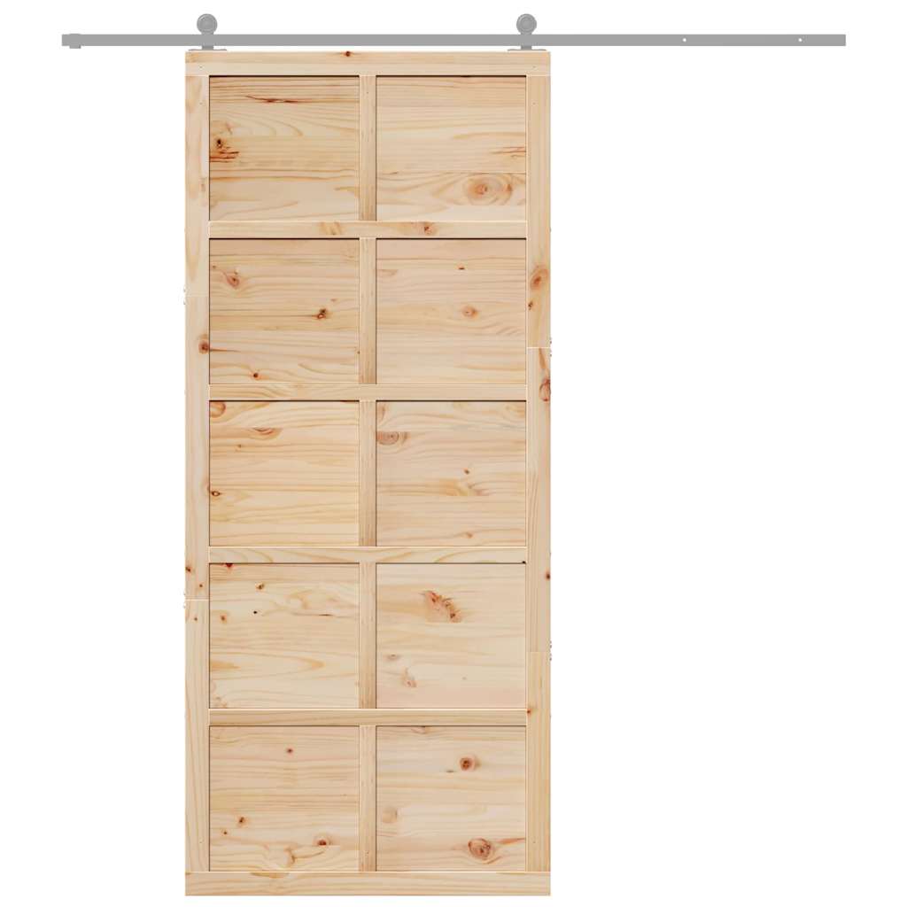 Barn Door Brown 90 x 2.5 x 208 cm Solid Pine Wood