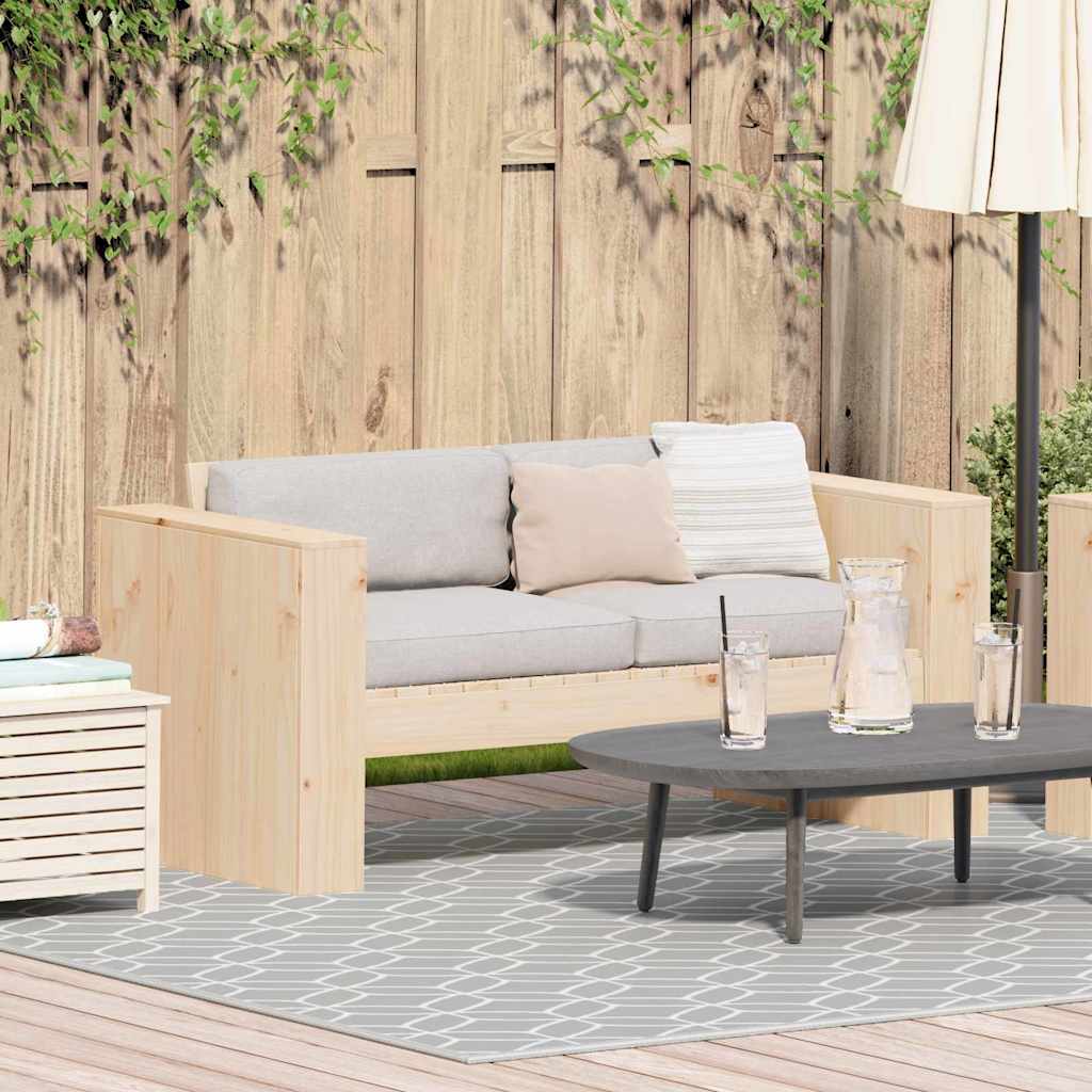 Garden Sofa Natural 134 x 60 x 62 cm Solid Pine Wood