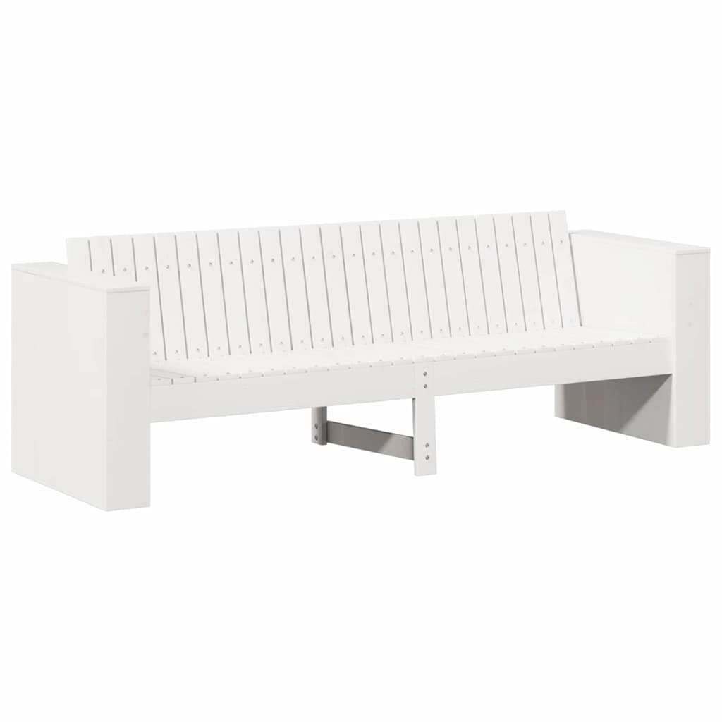 Garden Sofa White 185.5 x 60 x 62 cm Solid Pine Wood