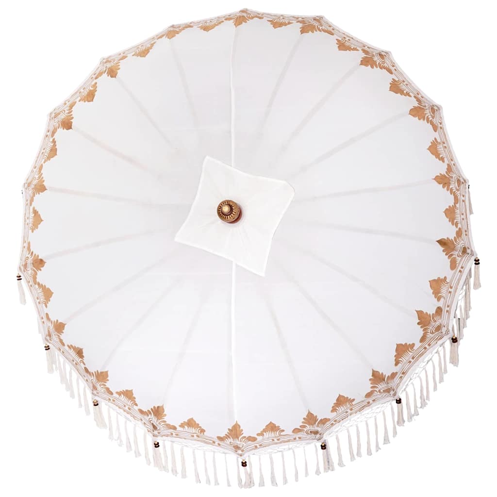 Balinese Parasol Cream 180-190 cm Cotton and solid wood