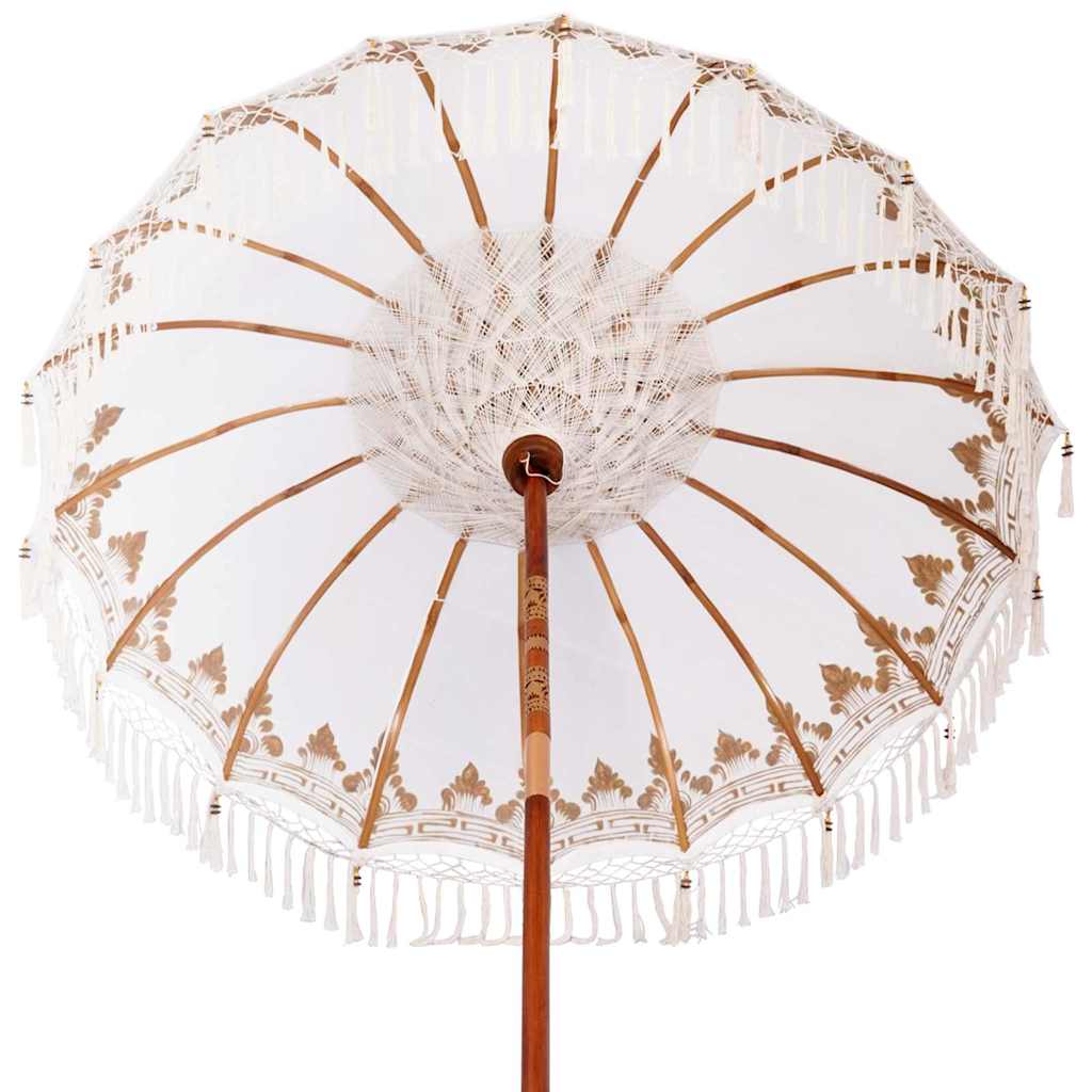 Balinese Parasol Cream 180-190 cm Cotton and solid wood