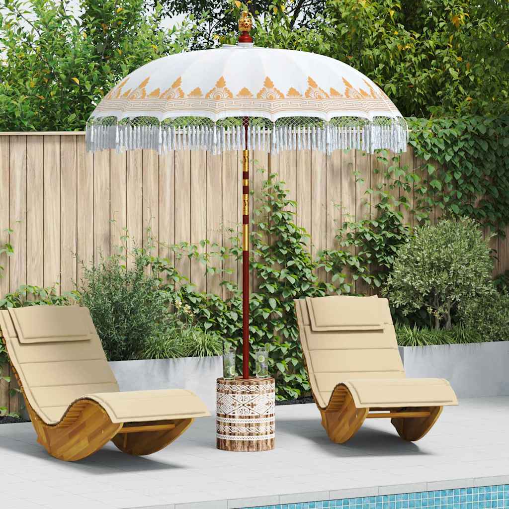 Balinese Parasol Cream 180-190 cm Cotton and solid wood