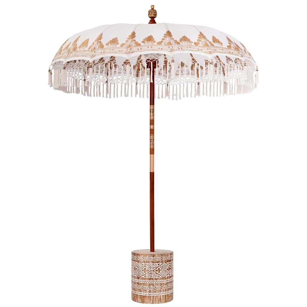 Balinese Parasol Cream 180-190 cm Cotton and solid wood