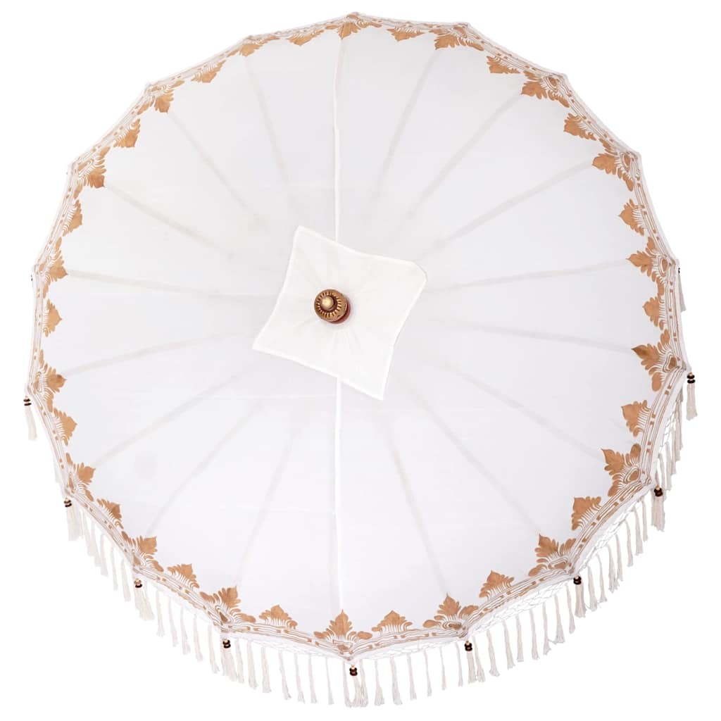Balinese Parasol Cream 215 x 215 x 260 cm Cotton and solid wood