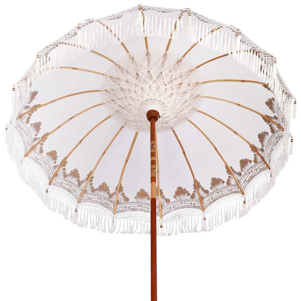 Balinese Parasol Cream 215 x 215 x 260 cm Cotton and solid wood