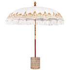 Balinese Parasol Cream 215 x 215 x 260 cm Cotton and solid wood