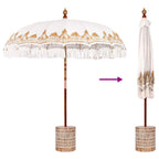 Balinese Parasol Cream 215 x 215 x 260 cm Cotton and solid wood