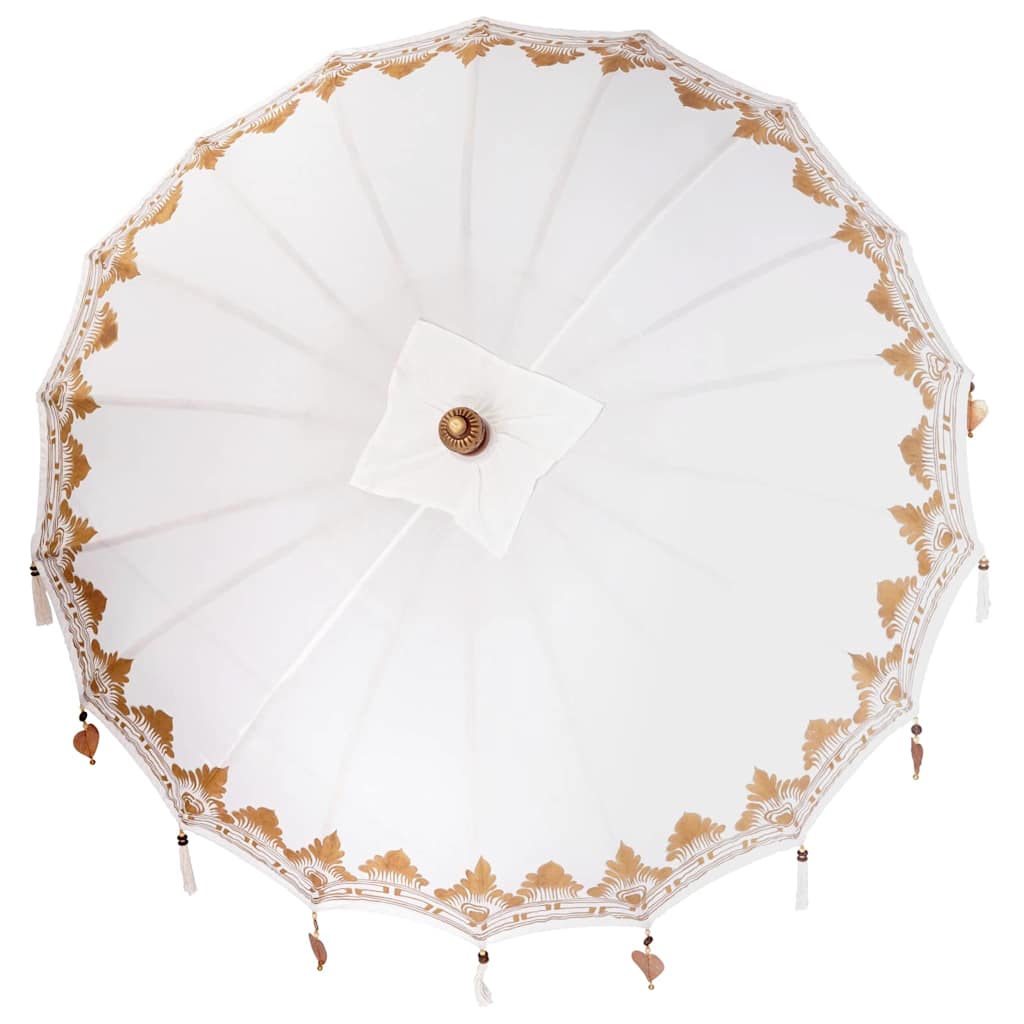 Balinese Parasol Cream 180-190 cm Cotton and solid wood