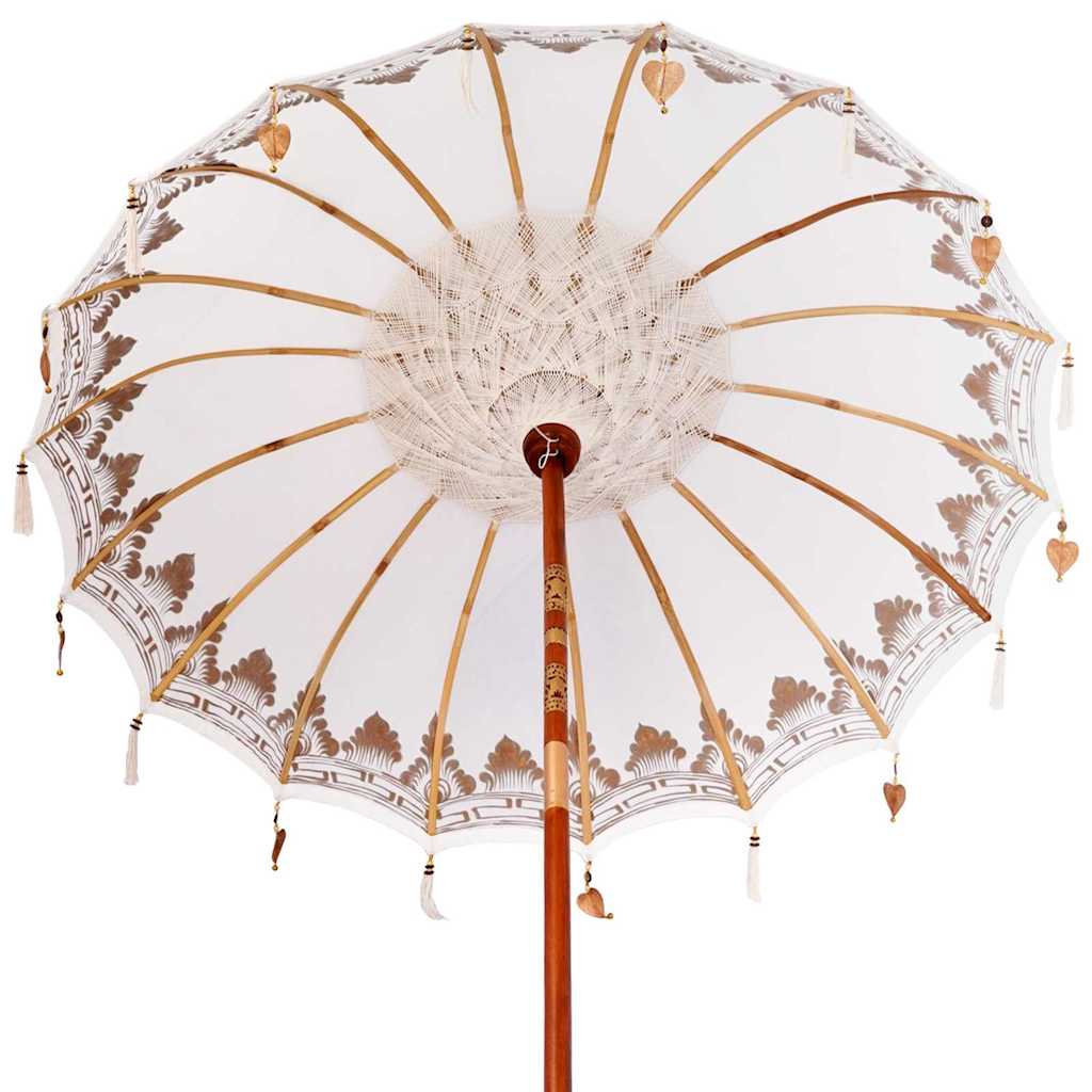 Balinese Parasol Cream 180-190 cm Cotton and solid wood