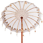 Balinese Parasol Cream 180-190 cm Cotton and solid wood