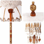 Balinese Parasol Cream 180-190 cm Cotton and solid wood
