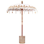 Balinese Parasol Cream 180-190 cm Cotton and solid wood