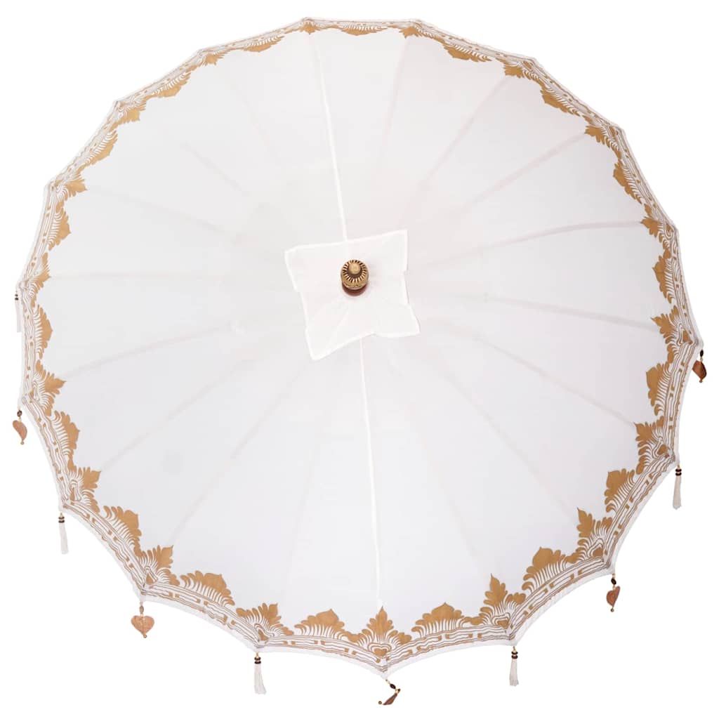 Balinese Parasol Cream 215 x 215 x 260 cm Cotton and solid wood