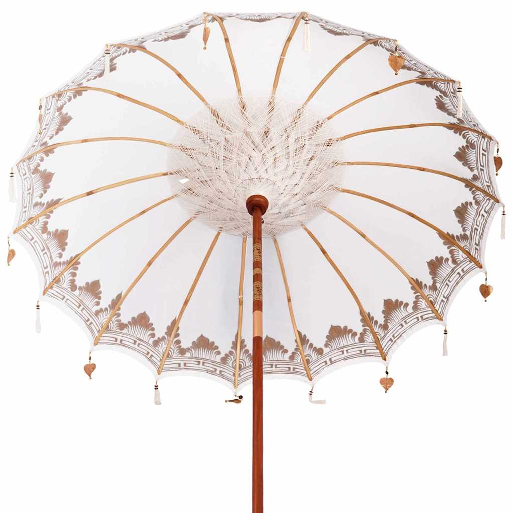 Balinese Parasol Cream 215 x 215 x 260 cm Cotton and solid wood