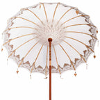 Balinese Parasol Cream 215 x 215 x 260 cm Cotton and solid wood