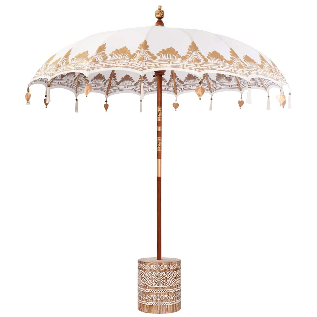 Balinese Parasol Cream 215 x 215 x 260 cm Cotton and solid wood