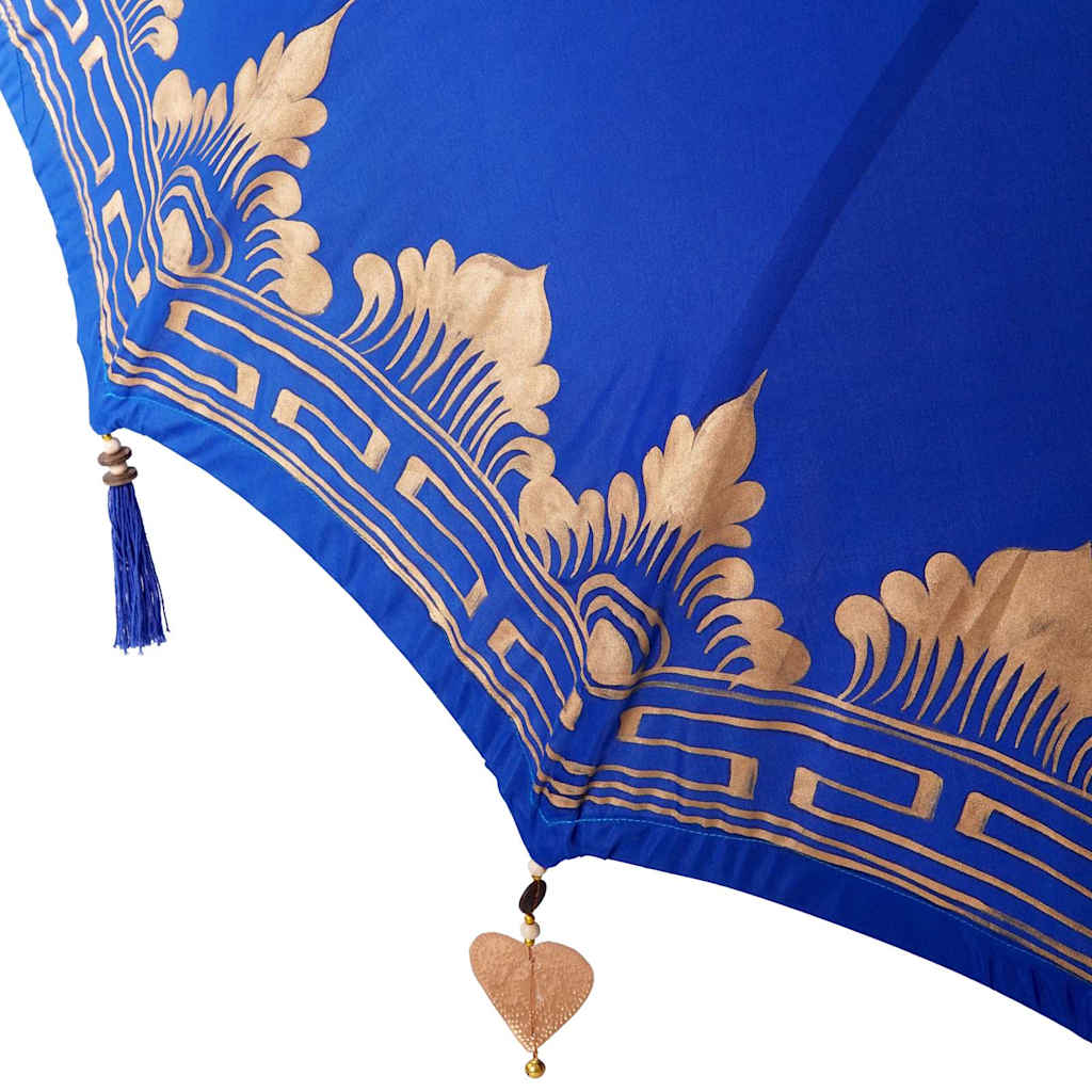 Balinese Parasol 260 Blue 180-190 cm Cotton and solid wood