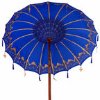 Balinese Parasol 260 Blue 180-190 cm Cotton and solid wood