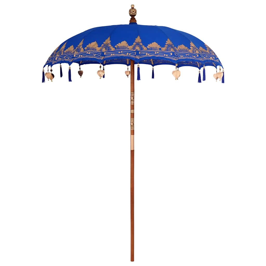 Balinese Parasol 260 Blue 180-190 cm Cotton and solid wood