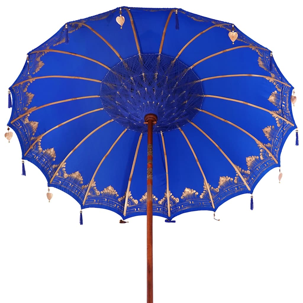 Balinese Parasol Blue 215 x 215 x 260 cm Cotton and solid wood