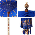 Balinese Parasol Blue 215 x 215 x 260 cm Cotton and solid wood