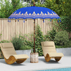 Balinese Parasol Blue 215 x 215 x 260 cm Cotton and solid wood