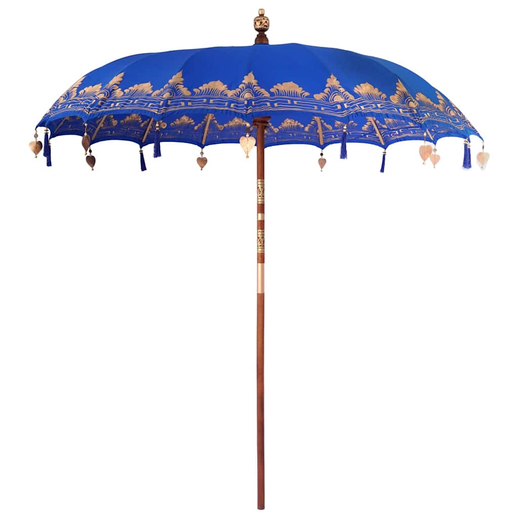 Balinese Parasol Blue 215 x 215 x 260 cm Cotton and solid wood
