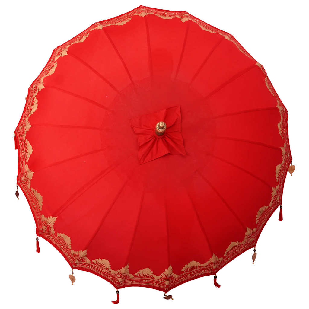 Balinese Parasol Red 215 x 215 x 260 cm Cotton and solid wood