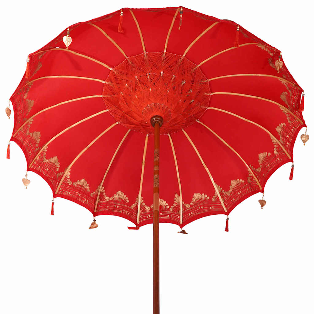 Balinese Parasol Red 215 x 215 x 260 cm Cotton and solid wood