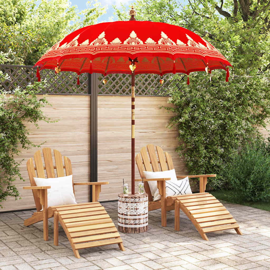 Balinese Parasol Red 215 x 215 x 260 cm Cotton and solid wood